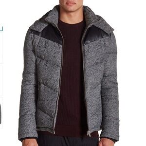 The Kooples Gray Black Puffer Down Filled Jacket Sz Medium